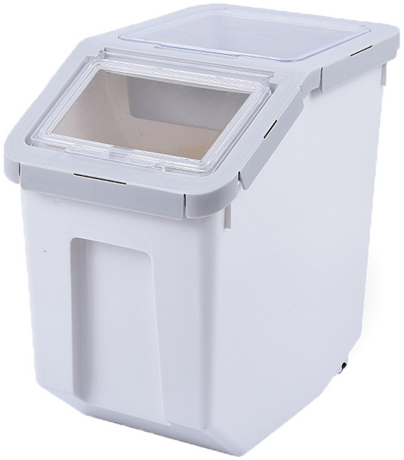 펫트리움 이중 밀폐 사료 보관통, 그레이, 28L, 1개