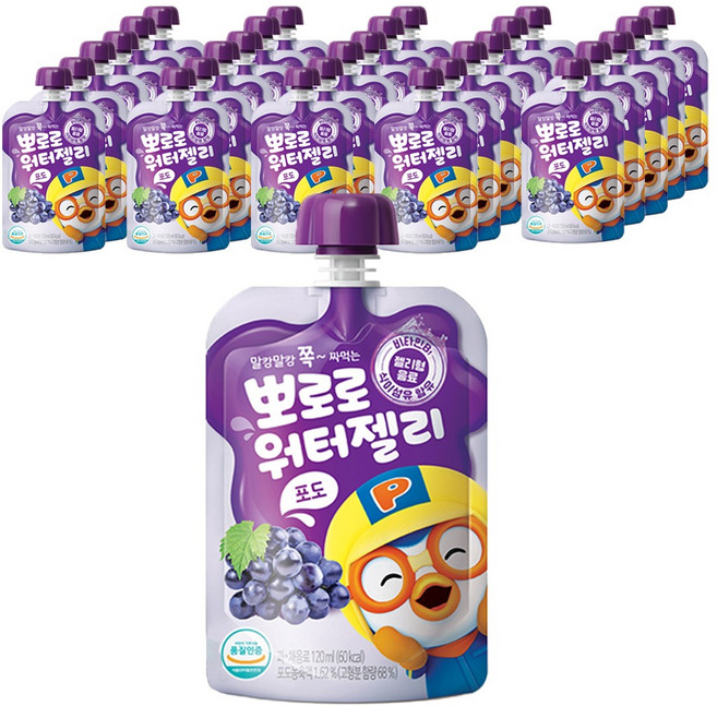 Pororo 淘氣小企鵝 八道 葡萄果凍飲, 120ml, 50個