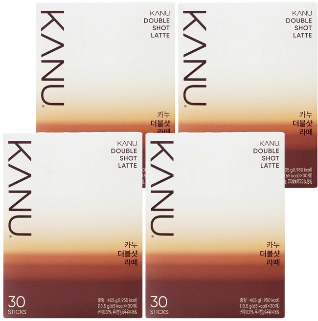 KANU 漸層奶香雙拿鐵咖啡, 13.5g, 30條, 4盒