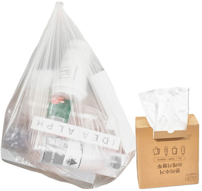 하비티 배접 분리수거 쓰레기 비닐봉투 박스포장 200매, 60L, 1개