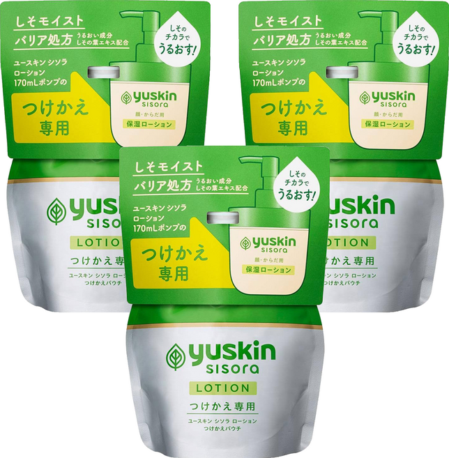 yuskin 悠斯晶 台灣公司貨 紫蘇水乳液 補充包, 3包, 170ml