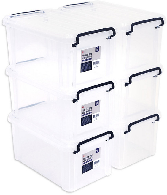 아이리스 하이엔드 버클 리빙박스 BL시리즈, 투명, 6.6L, 6개