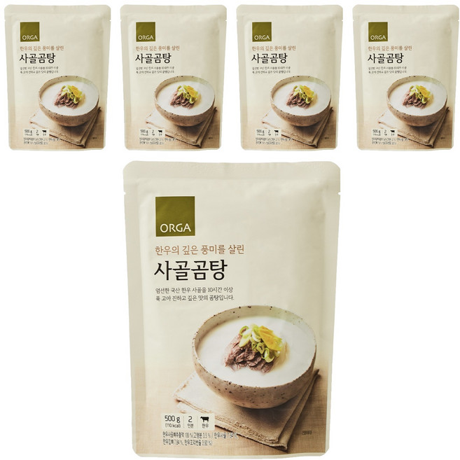올가홀푸드 사골곰탕, 500ml, 5개