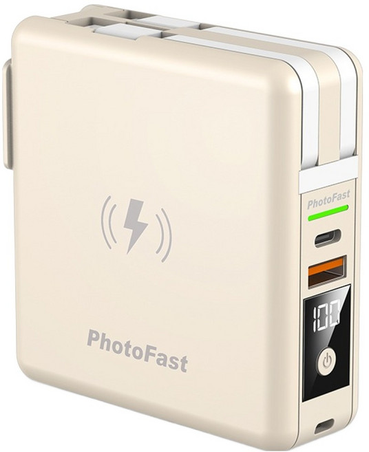 PhotoFast 銀箭資訊 萬用充 五合一磁吸行動電源 10000mAh, MUTICHARGE10000, 杏色