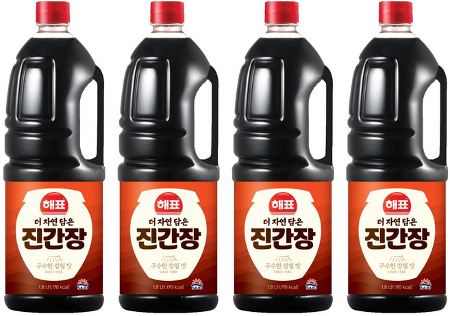 해표 진간장, 1.8L, 4개