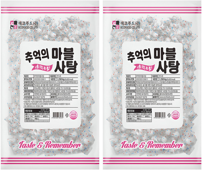 에코푸드 추억의 마블사탕, 1.25kg, 2개