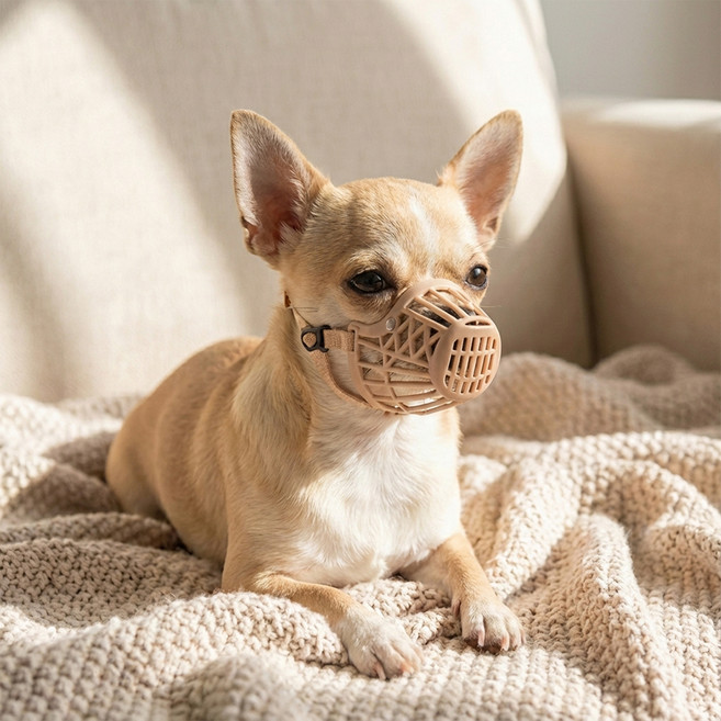 세이코코아 강아지 입마개 XS, 브라운, 4개