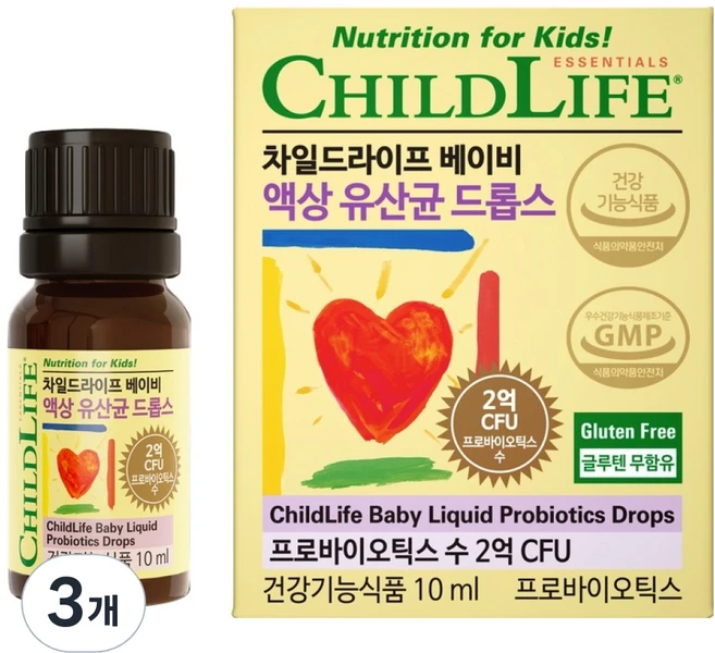 차일드라이프 베이비 액상 유산균 드롭스, 10ml, 3개 - 쿠팡