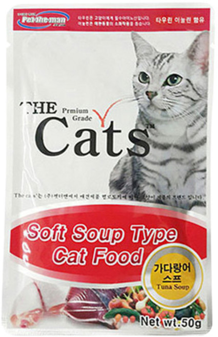 더캣츠 고양이 스프 파우치 간식, 가다랑어, 50g, 1개