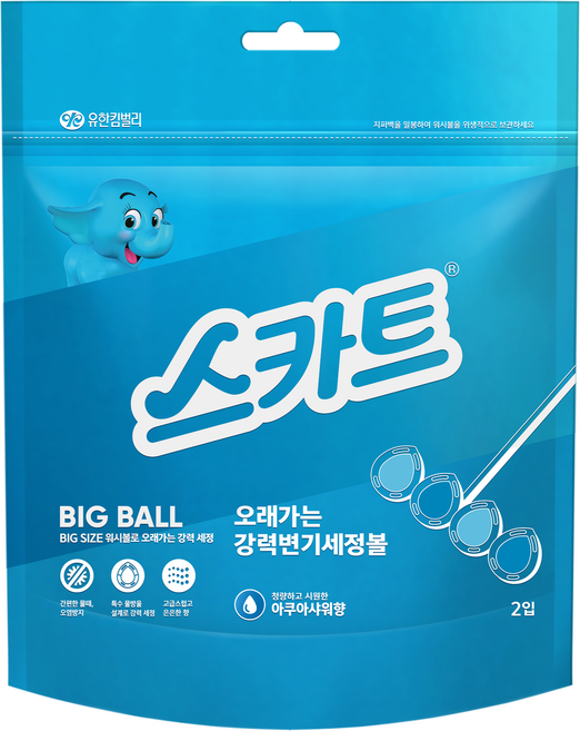 스카트 오래가는 강력 변기 세정볼 아쿠아샤워향 2p, 1개