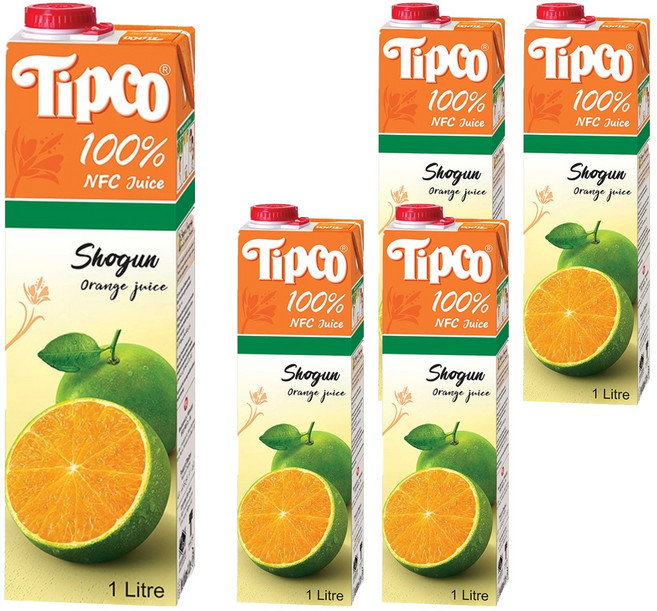 팁코 쇼군 오렌지 주스, 1L, 5개