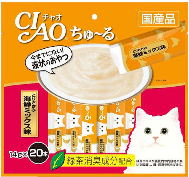 INABA CIAO 啾嚕 肉泥, 雞肉海鮮綜合, 280g, 1袋