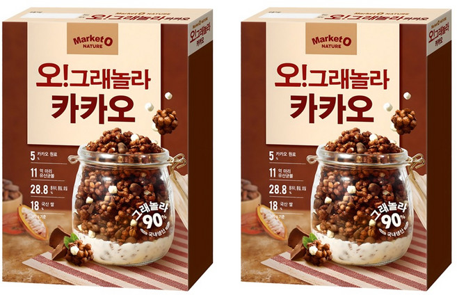 마켓오네이처 오그래놀라 카카오 시리얼, 300g, 2개
