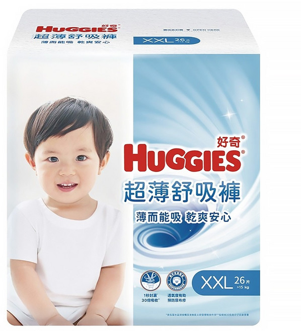 HUGGIES 好奇 超薄舒吸褲 褲型尿布 褲型紙尿褲 15kg以上 39578, 2XL, 26片