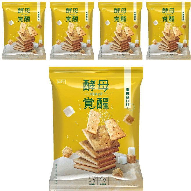 盛香珍 酵母覺醒 蘇打餅 蜜糖 奶素, 300g, 5袋