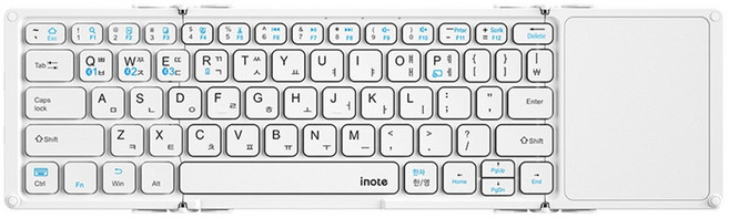 아이노트 무선 터치패드 블루투스 멀티페어링 접이식 텐키리스 키보드, 화이트, X-Folding Touch Plus, 제조사축