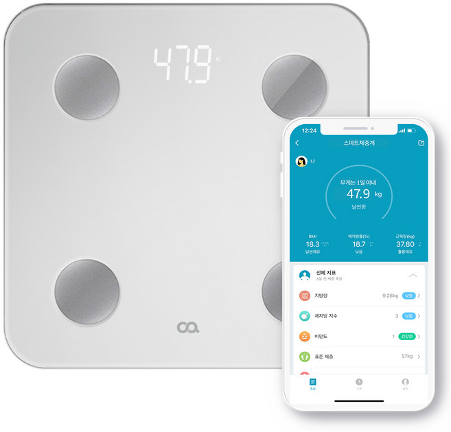 오아 스마트 체중계, OWM-001WH, 화이트, 1개