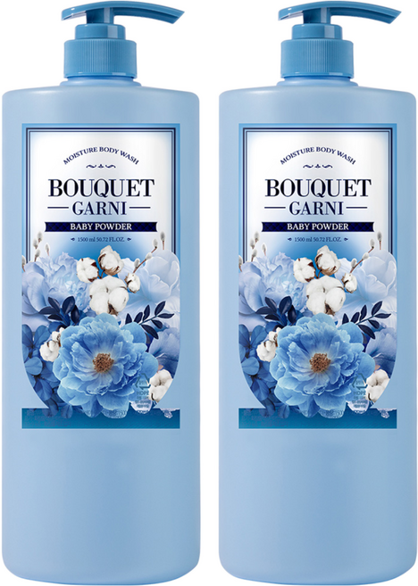 BOUQUET GARNI 保濕香氛沐浴乳 Baby Powder 含有玻尿酸＋尿囊素 含有6種植物油, 1.5L, 2瓶