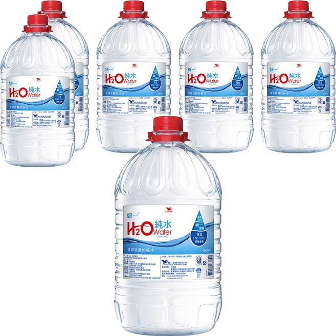 統一 H2O 純水, 5.8L, 6桶