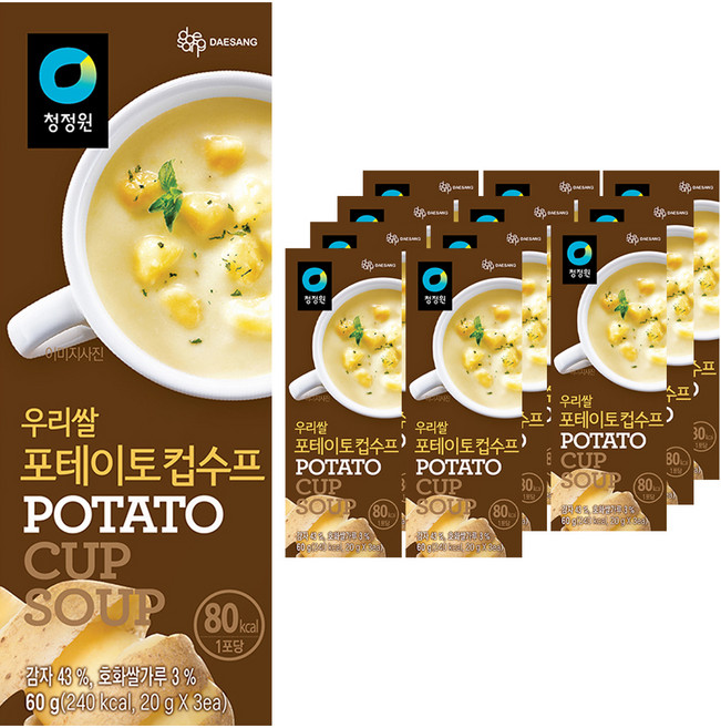 청정원 우리쌀 포테이토컵수프, 60g, 12개