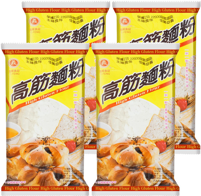 義峰食品 高筋麵粉, 500g, 4包