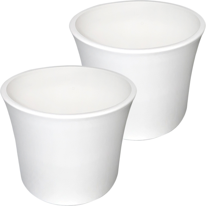 翠筠 如意花盆 8.5吋 2個, 白色, 1件