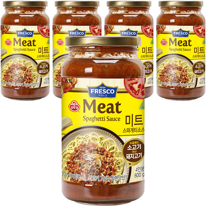 오뚜기프레스코 미트 스파게티소스, 600g, 5개