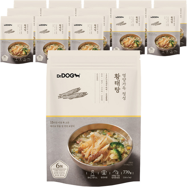 닥터독 영양가득 정성 황태탕 강아지 간식, 황태, 110g, 14개