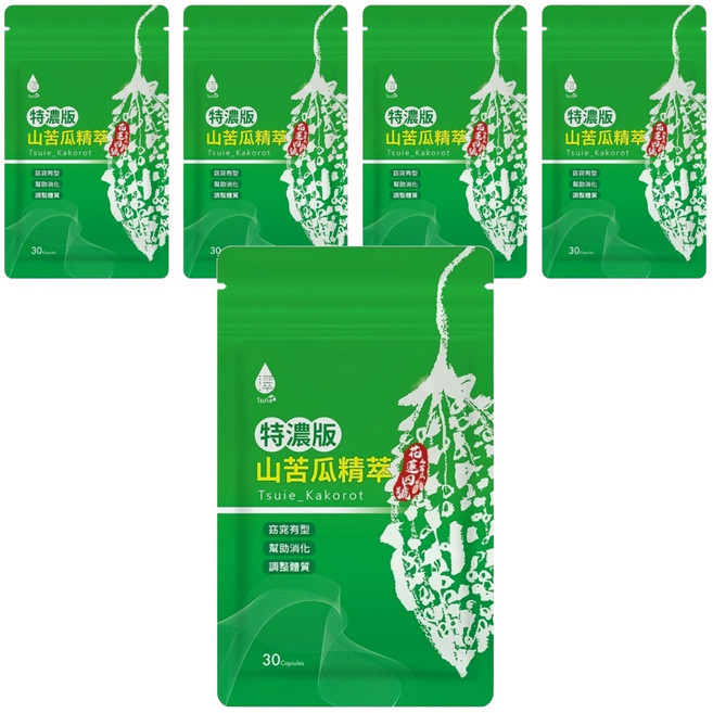 Tsuie 日濢 特濃版山苦瓜精萃, 30顆, 560mg, 5包