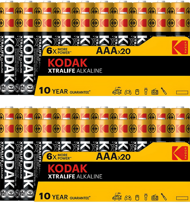 코닥 알카라인 XtraLife AAA 건전지 벌크형, 20개입, 2개