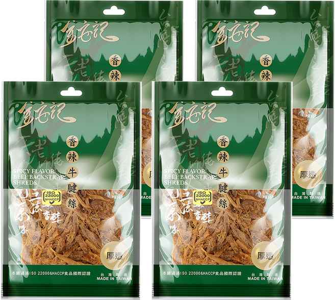 金安記 香辣牛腱絲 台灣製造, 60g, 4包