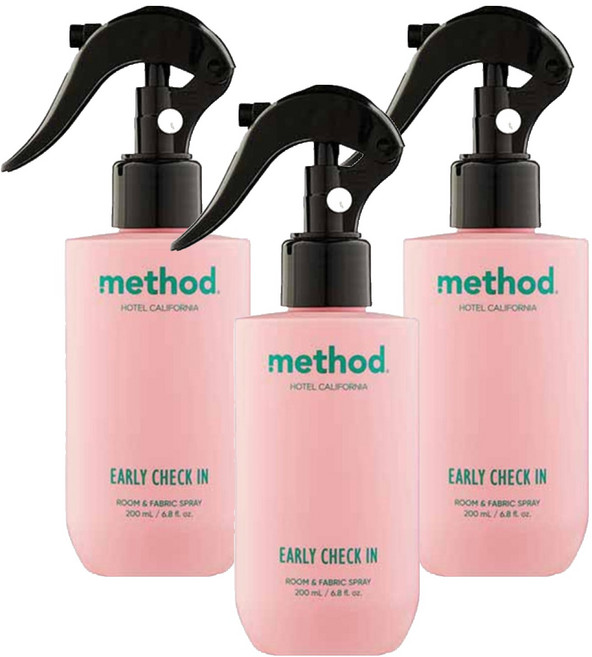 메소드 룸앤패브릭 스프레이 얼리체크인 향 실내 탈취제 본품, 200ml, 3개