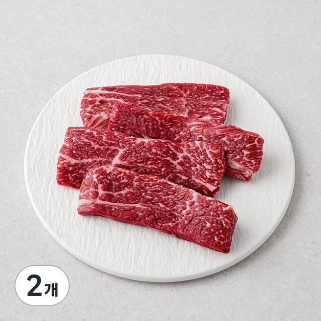 육교시 한우 삼각살 1등급 구이용 (냉장), 150g, 2개