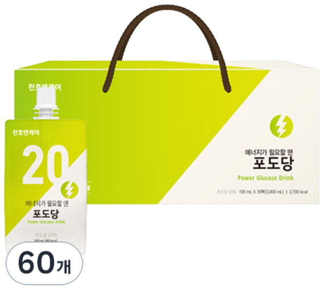 천호엔케어 에너지 충전 포도당 음료, 100ml, 60개