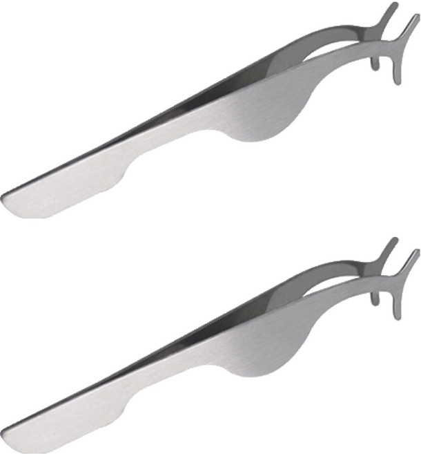 와이츄 속눈썹 집게 와이드형 베이직, 실버, 2개