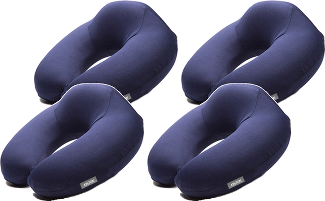 킨톤 여행용 U자 통풍 메모리폼 목쿠션 4p, 네이비