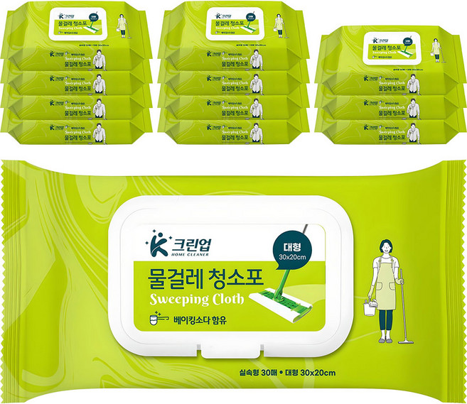 케이크린업 물걸레 청소포 30매, 12개