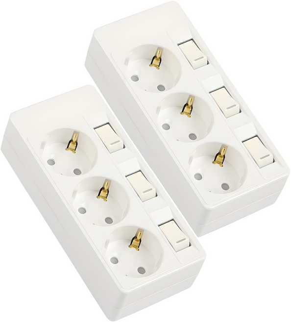 써보니 개별 절전형 멀티탭 16A 3구, 유백, 2개