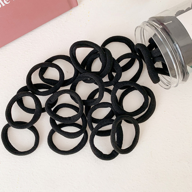 튼튼한 머리 고무줄 고탄력 대용량 무지 두꺼운 머리끈 50p