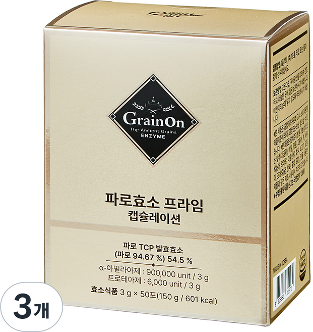 그레인온 파로효소 프라임 캡슐레이션 50p, 150g, 3개