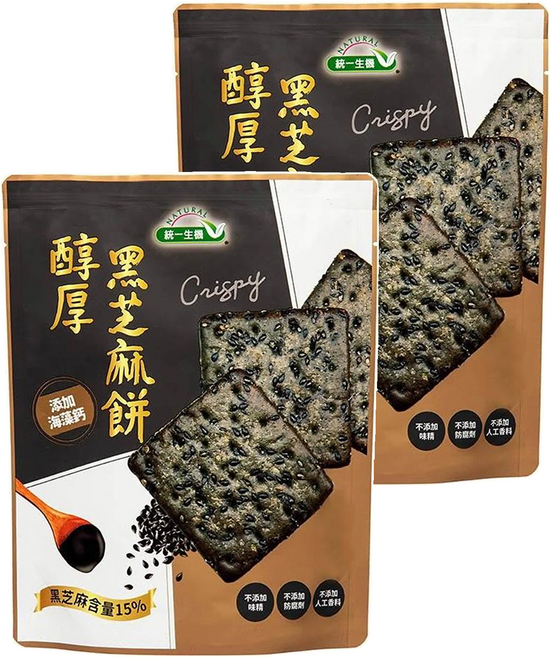 統一生機 醇厚黑芝麻餅, 124g, 2個