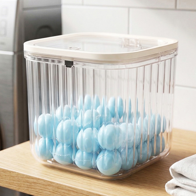 한봄누리 캡슐세제통 커피캡슐통 원터치 보관함 대형, 투명, 1개