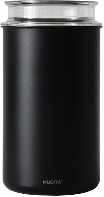 무디타 리본제이 스텐 이중 잠금 진공 원두 보관용기 1400ml, 블랙, 1개
