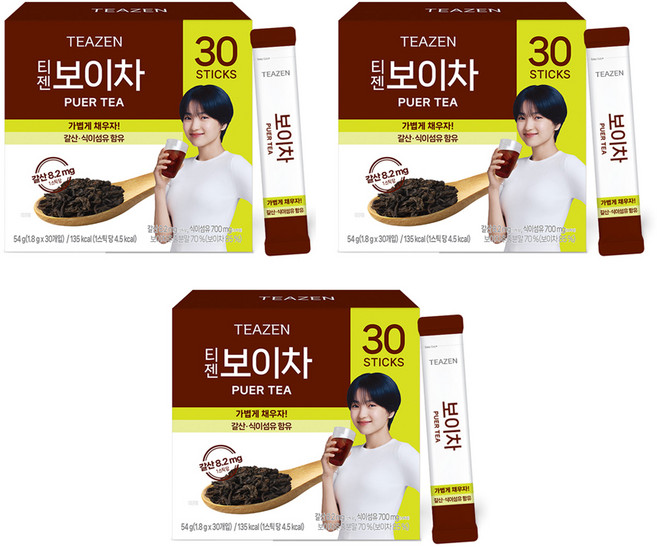 티젠 보이차 추출분말, 1.8g, 30개입, 3개