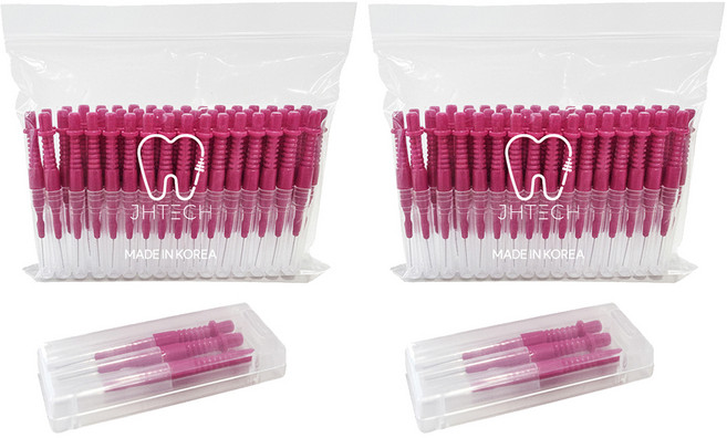 주현테크 스마일브러쉬 치간 칫솔 I형 SSSS 레드, 0.6mm, 50개입, 2개