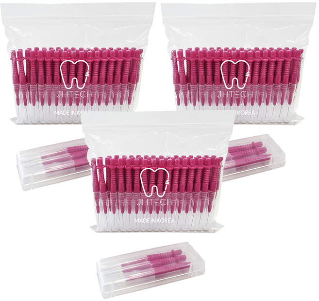 주현테크 스마일브러쉬 치간 칫솔 I형 SSSS 레드, 0.6mm, 50개입, 3개