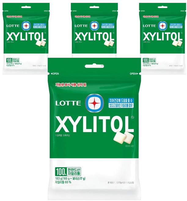 롯데자일리톨 오리지날, 183g, 4개