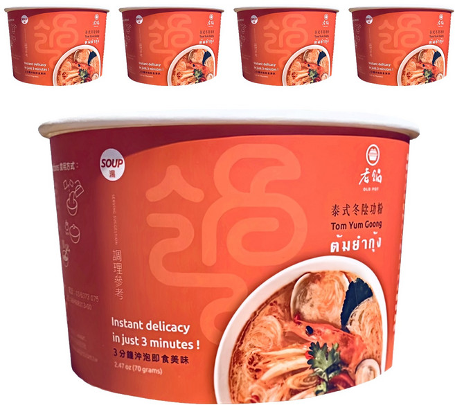 老鍋米粉 泰式冬蔭功風味湯米粉, 70g, 5入