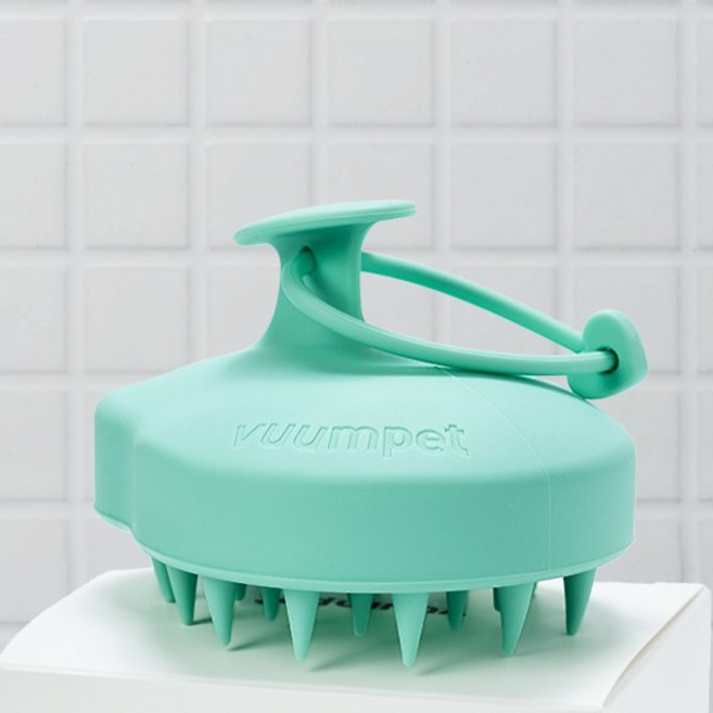 붐펫 반려동물 목욕 실리콘 하드 타입 브러쉬, 민트, 1개