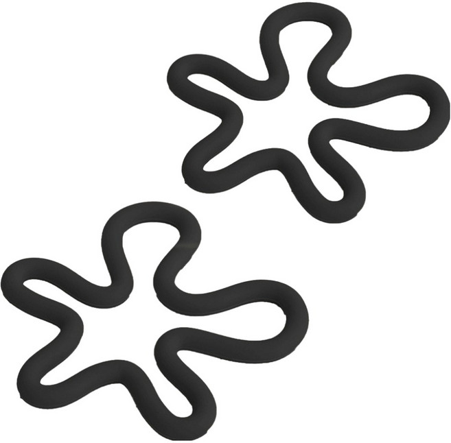 데미무드 물결 실리콘 냄비받침, 블랙, 2개